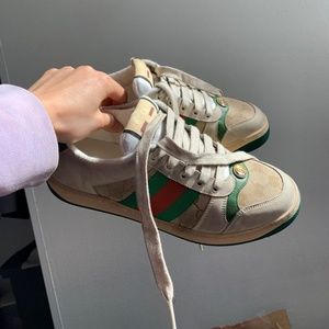 Gucci Screener GG Supreme Canvas & Suede Sneak NWT